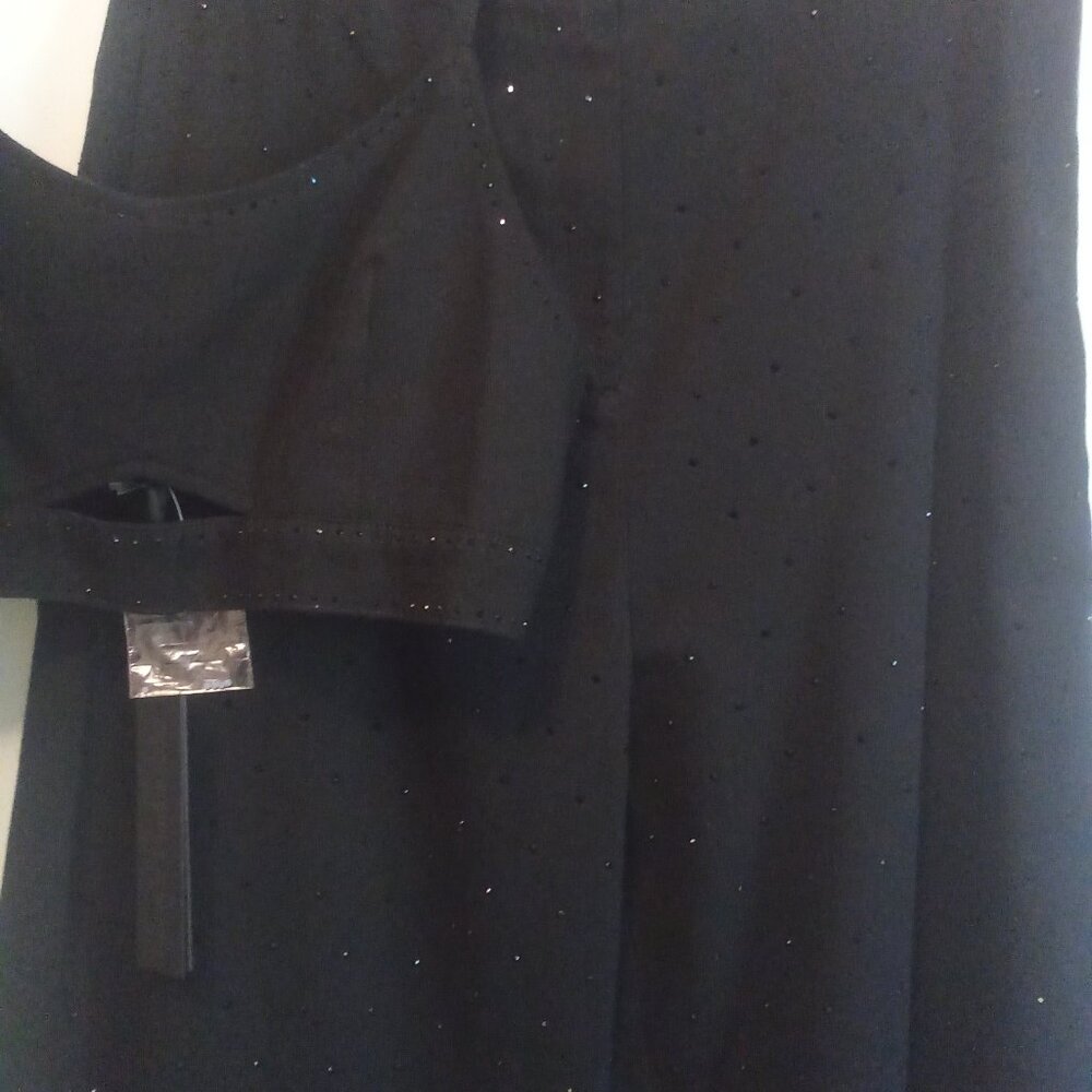 House of Harlow 1960 2PC Black on Black Crystals Denim Crop Top Pantsuit (10)NWT - Picture 12 of 14